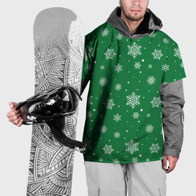 Накидка на куртку 3D с принтом Hello winter green snow в Санкт-Петербурге, 100% полиэстер |  | 