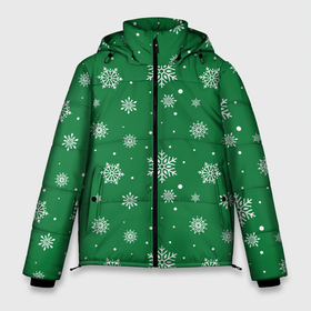 Мужская зимняя куртка 3D с принтом Hello winter green snow в Санкт-Петербурге, верх — 100% полиэстер; подкладка — 100% полиэстер; утеплитель — 100% полиэстер | длина ниже бедра, свободный силуэт Оверсайз. Есть воротник-стойка, отстегивающийся капюшон и ветрозащитная планка. 

Боковые карманы с листочкой на кнопках и внутренний карман на молнии. | Тематика изображения на принте: 