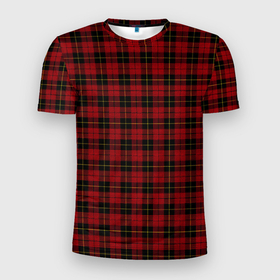 Мужская футболка 3D Slim с принтом Pajama pattern red в Екатеринбурге, 100% полиэстер с улучшенными характеристиками | приталенный силуэт, круглая горловина, широкие плечи, сужается к линии бедра | 