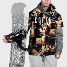 Накидка на куртку 3D с принтом Кофе моя любовь и страсть , 100% полиэстер |  | Тематика изображения на принте: 