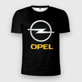 Мужская футболка 3D Slim с принтом Opel sport car в Курске, 100% полиэстер с улучшенными характеристиками | приталенный силуэт, круглая горловина, широкие плечи, сужается к линии бедра | 