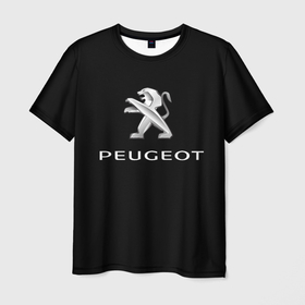 Мужская футболка 3D с принтом Peugeot sport car в Санкт-Петербурге, 100% полиэфир | прямой крой, круглый вырез горловины, длина до линии бедер | 