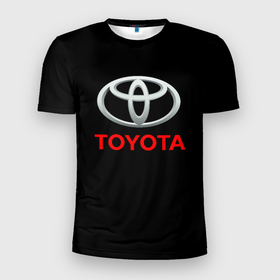 Мужская футболка 3D Slim с принтом Toyota sport car в Екатеринбурге, 100% полиэстер с улучшенными характеристиками | приталенный силуэт, круглая горловина, широкие плечи, сужается к линии бедра | Тематика изображения на принте: 