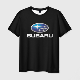 Мужская футболка 3D с принтом Subaru sport auto car в Екатеринбурге, 100% полиэфир | прямой крой, круглый вырез горловины, длина до линии бедер | 
