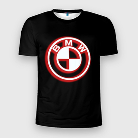 Мужская футболка 3D Slim с принтом Bmw fire car в Кировске, 100% полиэстер с улучшенными характеристиками | приталенный силуэт, круглая горловина, широкие плечи, сужается к линии бедра | Тематика изображения на принте: 