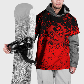 Накидка на куртку 3D с принтом Ссср в красках серп и молот в Екатеринбурге, 100% полиэстер |  | Тематика изображения на принте: 