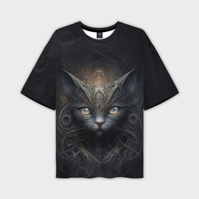 Мужская футболка oversize 3D с принтом Магический кот ,  |  | 