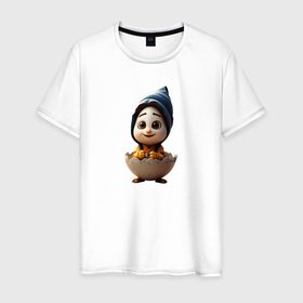 Мужская футболка хлопок с принтом Мальчик в виде яйца в Санкт-Петербурге, 100% хлопок | прямой крой, круглый вырез горловины, длина до линии бедер, слегка спущенное плечо. | 