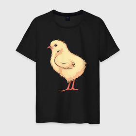 Мужская футболка хлопок с принтом Красивый цыплёнок в Екатеринбурге, 100% хлопок | прямой крой, круглый вырез горловины, длина до линии бедер, слегка спущенное плечо. | 