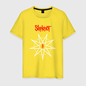 Мужская футболка хлопок с принтом Slipknot  ню метал в Курске, 100% хлопок | прямой крой, круглый вырез горловины, длина до линии бедер, слегка спущенное плечо. | 
