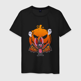 Мужская футболка хлопок с принтом Хэллоуин мышка в Белгороде, 100% хлопок | прямой крой, круглый вырез горловины, длина до линии бедер, слегка спущенное плечо. | Тематика изображения на принте: 