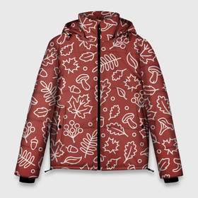 Мужская зимняя куртка 3D с принтом Осень   бордовый 2 в Санкт-Петербурге, верх — 100% полиэстер; подкладка — 100% полиэстер; утеплитель — 100% полиэстер | длина ниже бедра, свободный силуэт Оверсайз. Есть воротник-стойка, отстегивающийся капюшон и ветрозащитная планка. 

Боковые карманы с листочкой на кнопках и внутренний карман на молнии. | 