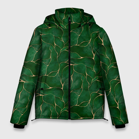 Мужская зимняя куртка 3D с принтом Зеленый камуфляж с золотом , верх — 100% полиэстер; подкладка — 100% полиэстер; утеплитель — 100% полиэстер | длина ниже бедра, свободный силуэт Оверсайз. Есть воротник-стойка, отстегивающийся капюшон и ветрозащитная планка. 

Боковые карманы с листочкой на кнопках и внутренний карман на молнии. | 