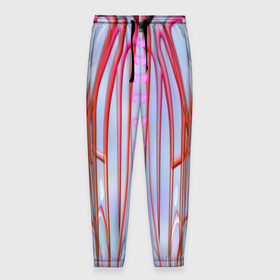 Мужские брюки 3D с принтом Розовые прожилки в Тюмени, 100% полиэстер | манжеты по низу, эластичный пояс регулируется шнурком, по бокам два кармана без застежек, внутренняя часть кармана из мелкой сетки | 