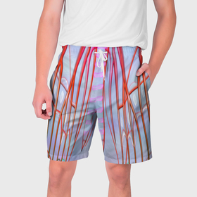 Мужские шорты 3D с принтом Розовые прожилки в Белгороде,  полиэстер 100% | прямой крой, два кармана без застежек по бокам. Мягкая трикотажная резинка на поясе, внутри которой широкие завязки. Длина чуть выше колен | 