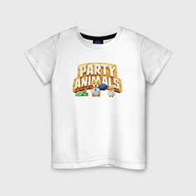 Детская футболка хлопок с принтом Party Animals в Санкт-Петербурге, 100% хлопок | круглый вырез горловины, полуприлегающий силуэт, длина до линии бедер | 