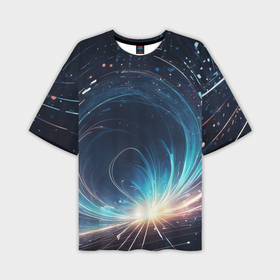 Мужская футболка oversize 3D с принтом Космический абстрактный узор   нейросеть ,  |  | Тематика изображения на принте: 