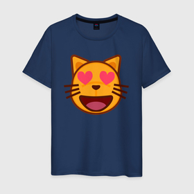 Мужская футболка хлопок с принтом Оранжевый котик влюблён в Белгороде, 100% хлопок | прямой крой, круглый вырез горловины, длина до линии бедер, слегка спущенное плечо. | 