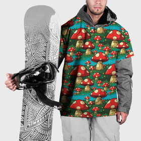 Накидка на куртку 3D с принтом Мультяшный мухомор паттерн в Курске, 100% полиэстер |  | Тематика изображения на принте: 
