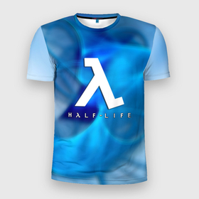 Мужская футболка 3D Slim с принтом Half life blue storm в Курске, 100% полиэстер с улучшенными характеристиками | приталенный силуэт, круглая горловина, широкие плечи, сужается к линии бедра | 