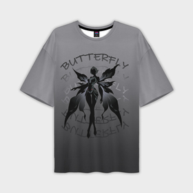 Мужская футболка oversize 3D с принтом Dark butterfly ,  |  | Тематика изображения на принте: 