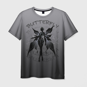 Мужская футболка 3D с принтом Dark butterfly , 100% полиэфир | прямой крой, круглый вырез горловины, длина до линии бедер | Тематика изображения на принте: 