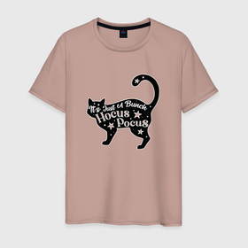 Мужская футболка хлопок с принтом Черный кот хэллоуин звезды в Кировске, 100% хлопок | прямой крой, круглый вырез горловины, длина до линии бедер, слегка спущенное плечо. | 