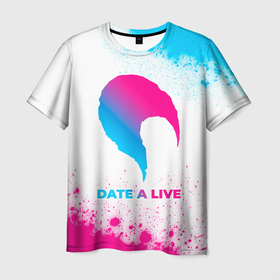 Мужская футболка 3D с принтом Date A Live neon gradient style в Петрозаводске, 100% полиэфир | прямой крой, круглый вырез горловины, длина до линии бедер | 