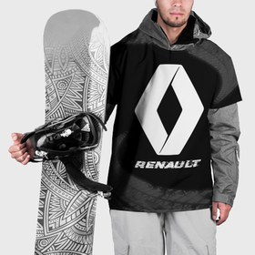 Накидка на куртку 3D с принтом Renault speed на темном фоне со следами шин в Тюмени, 100% полиэстер |  | 