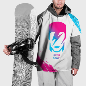 Накидка на куртку 3D с принтом David Bowie neon gradient style в Тюмени, 100% полиэстер |  | Тематика изображения на принте: 