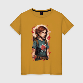 Женская футболка хлопок с принтом Одни из нас Элли граффити в Тюмени, 100% хлопок | прямой крой, круглый вырез горловины, длина до линии бедер, слегка спущенное плечо | 