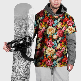 Накидка на куртку 3D с принтом Узор из роз и разных цветов в Кировске, 100% полиэстер |  | Тематика изображения на принте: 