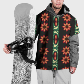 Накидка на куртку 3D с принтом Красочный цветочный орнамент с ромашками в Новосибирске, 100% полиэстер |  | 