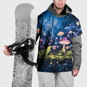 Накидка на куртку 3D с принтом Фантастические грибочки в сказке в Екатеринбурге, 100% полиэстер |  | 