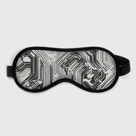 Маска для сна 3D с принтом Белые полосы на чёрном фоне в Рязани, внешний слой — 100% полиэфир, внутренний слой — 100% хлопок, между ними — поролон |  | Тематика изображения на принте: 