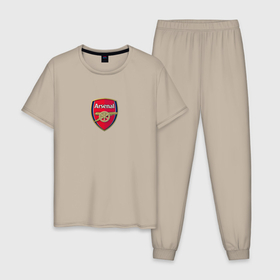 Мужская пижама хлопок с принтом Arsenal fc sport club в Кировске, 100% хлопок | брюки и футболка прямого кроя, без карманов, на брюках мягкая резинка на поясе и по низу штанин
 | 