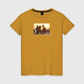 Женская футболка хлопок с принтом Eda Serkan love в Тюмени, 100% хлопок | прямой крой, круглый вырез горловины, длина до линии бедер, слегка спущенное плечо | 