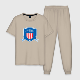 Мужская пижама хлопок с принтом Арсенал футбольный клуб в Новосибирске, 100% хлопок | брюки и футболка прямого кроя, без карманов, на брюках мягкая резинка на поясе и по низу штанин
 | 