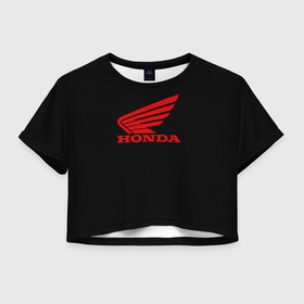 Женская футболка Crop-top 3D с принтом Honda sportcar в Екатеринбурге, 100% полиэстер | круглая горловина, длина футболки до линии талии, рукава с отворотами | 