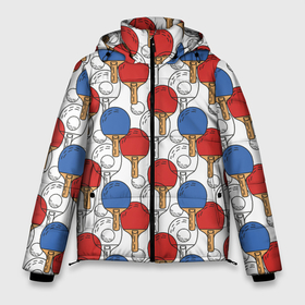 Мужская зимняя куртка 3D с принтом Настольный теннис   ракетки в Кировске, верх — 100% полиэстер; подкладка — 100% полиэстер; утеплитель — 100% полиэстер | длина ниже бедра, свободный силуэт Оверсайз. Есть воротник-стойка, отстегивающийся капюшон и ветрозащитная планка. 

Боковые карманы с листочкой на кнопках и внутренний карман на молнии. | 
