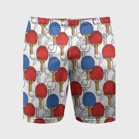 Мужские шорты спортивные с принтом Настольный теннис   ракетки в Тюмени,  |  | Тематика изображения на принте: 