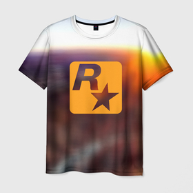 Мужская футболка 3D с принтом Grand Theft Auto rockstar game в Кировске, 100% полиэфир | прямой крой, круглый вырез горловины, длина до линии бедер | Тематика изображения на принте: 