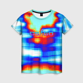 Женская футболка 3D с принтом Cs go gradient skin в Санкт-Петербурге, 100% полиэфир ( синтетическое хлопкоподобное полотно) | прямой крой, круглый вырез горловины, длина до линии бедер | 