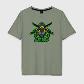 Мужская футболка хлопок Oversize с принтом Ninja of the galaxy в Тюмени, 100% хлопок | свободный крой, круглый ворот, “спинка” длиннее передней части | Тематика изображения на принте: 