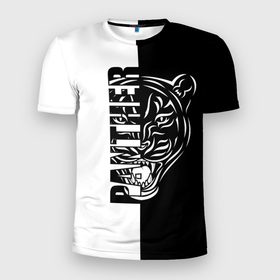 Мужская футболка 3D Slim с принтом Panther   пантера в Тюмени, 100% полиэстер с улучшенными характеристиками | приталенный силуэт, круглая горловина, широкие плечи, сужается к линии бедра | Тематика изображения на принте: 