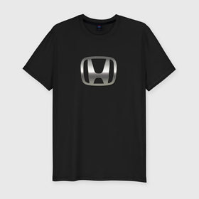 Мужская футболка хлопок Slim с принтом Honda sport auto silver , 92% хлопок, 8% лайкра | приталенный силуэт, круглый вырез ворота, длина до линии бедра, короткий рукав | 