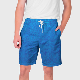 Мужские шорты 3D с принтом Переливающаяся абстракция голубой в Курске,  полиэстер 100% | прямой крой, два кармана без застежек по бокам. Мягкая трикотажная резинка на поясе, внутри которой широкие завязки. Длина чуть выше колен | 