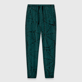 Мужские брюки 3D с принтом Паутина тёмно зелёный в Екатеринбурге, 100% полиэстер | манжеты по низу, эластичный пояс регулируется шнурком, по бокам два кармана без застежек, внутренняя часть кармана из мелкой сетки | Тематика изображения на принте: 