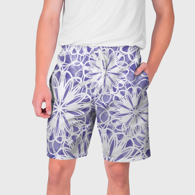 Мужские шорты 3D с принтом Стилизованные цветы абстракция в Санкт-Петербурге,  полиэстер 100% | прямой крой, два кармана без застежек по бокам. Мягкая трикотажная резинка на поясе, внутри которой широкие завязки. Длина чуть выше колен | 