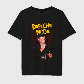 Мужская футболка хлопок Oversize с принтом Depeche Mode Dave в Курске, 100% хлопок | свободный крой, круглый ворот, “спинка” длиннее передней части | 